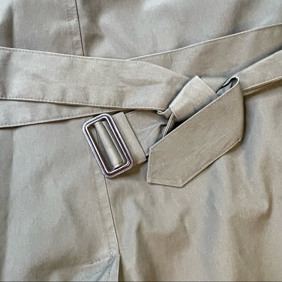 Hart Schaffner & Marx Olive Color Weather Repellant Rain Overcoat Mens 42R Size - Picture 4 of 6